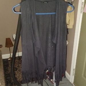 😀Fsux Suede Tassel/fringed Vest  Sz Sm